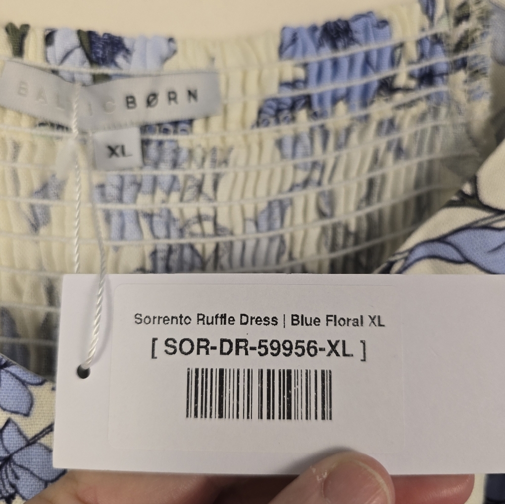 NWT Baltic Born Sorrento Blue Floral Tiered Linen/rayon Maxi Dress. Ladies XL - Picture 11 of 13